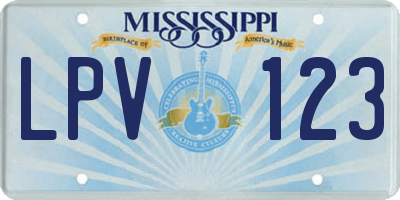 MS license plate LPV123