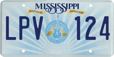 MS license plate LPV124