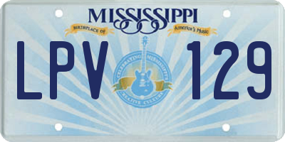 MS license plate LPV129