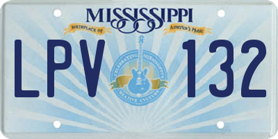 MS license plate LPV132