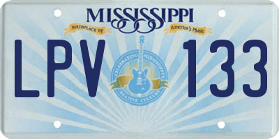 MS license plate LPV133