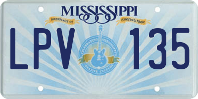 MS license plate LPV135