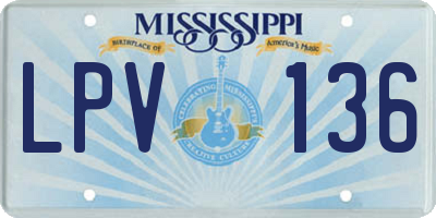 MS license plate LPV136
