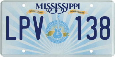 MS license plate LPV138