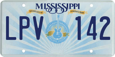 MS license plate LPV142