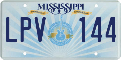 MS license plate LPV144