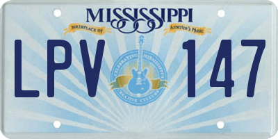 MS license plate LPV147