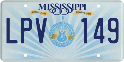 MS license plate LPV149