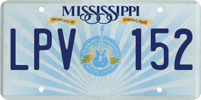 MS license plate LPV152