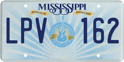 MS license plate LPV162