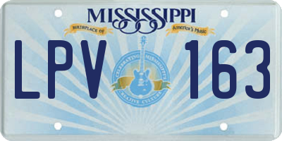 MS license plate LPV163