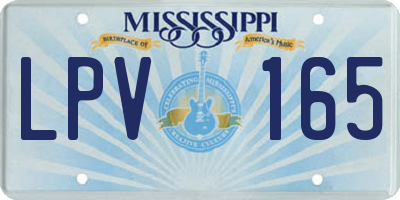 MS license plate LPV165