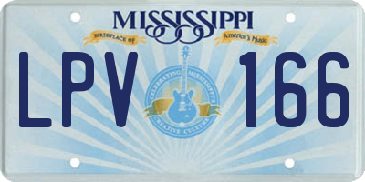 MS license plate LPV166