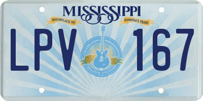MS license plate LPV167