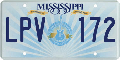 MS license plate LPV172
