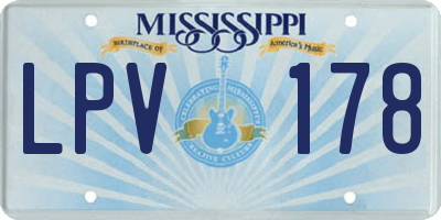 MS license plate LPV178