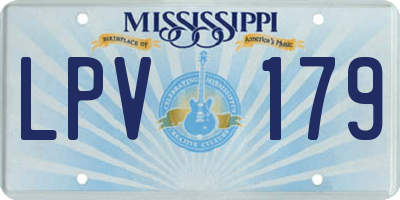 MS license plate LPV179