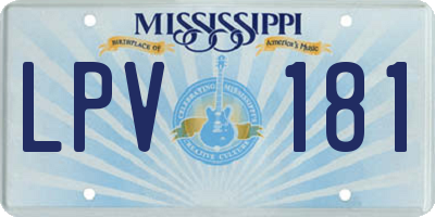 MS license plate LPV181