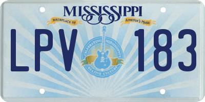 MS license plate LPV183