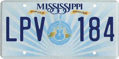 MS license plate LPV184