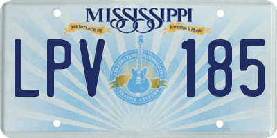 MS license plate LPV185