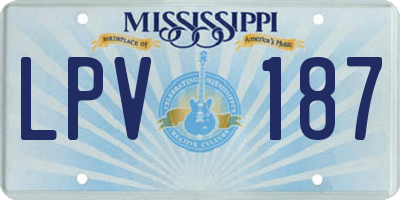 MS license plate LPV187