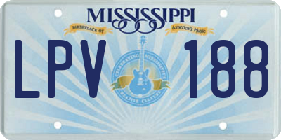 MS license plate LPV188