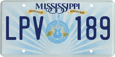 MS license plate LPV189
