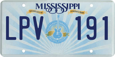 MS license plate LPV191