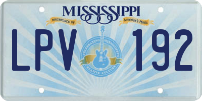 MS license plate LPV192