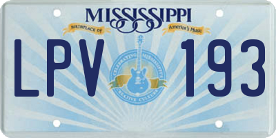 MS license plate LPV193