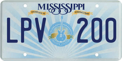 MS license plate LPV200