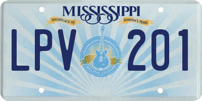 MS license plate LPV201