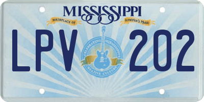 MS license plate LPV202