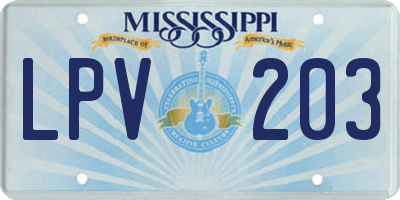 MS license plate LPV203
