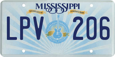 MS license plate LPV206