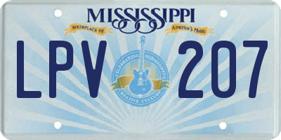 MS license plate LPV207