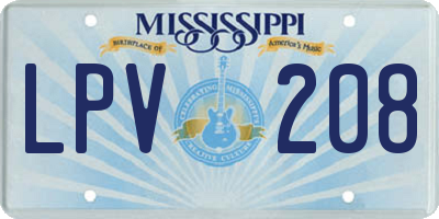 MS license plate LPV208