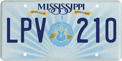 MS license plate LPV210