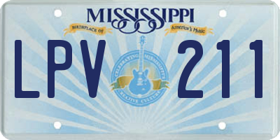 MS license plate LPV211