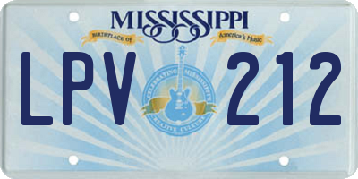 MS license plate LPV212