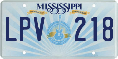 MS license plate LPV218