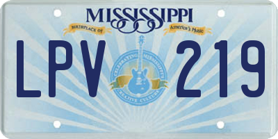 MS license plate LPV219