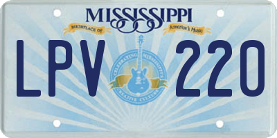 MS license plate LPV220