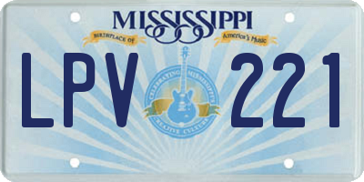 MS license plate LPV221