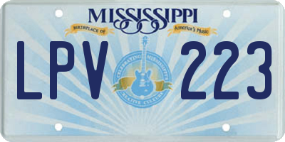 MS license plate LPV223