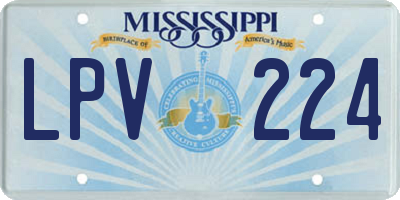 MS license plate LPV224