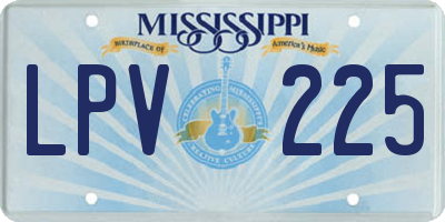 MS license plate LPV225