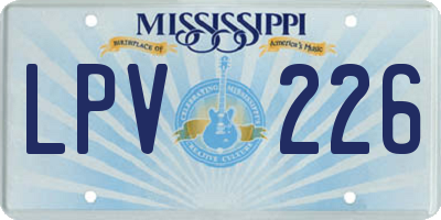 MS license plate LPV226