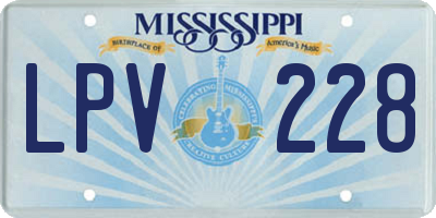 MS license plate LPV228
